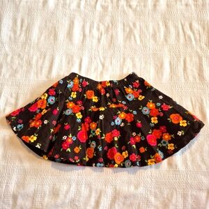 Gymboree girls size 12-18 months brown corduroy with floral design skirt EUC